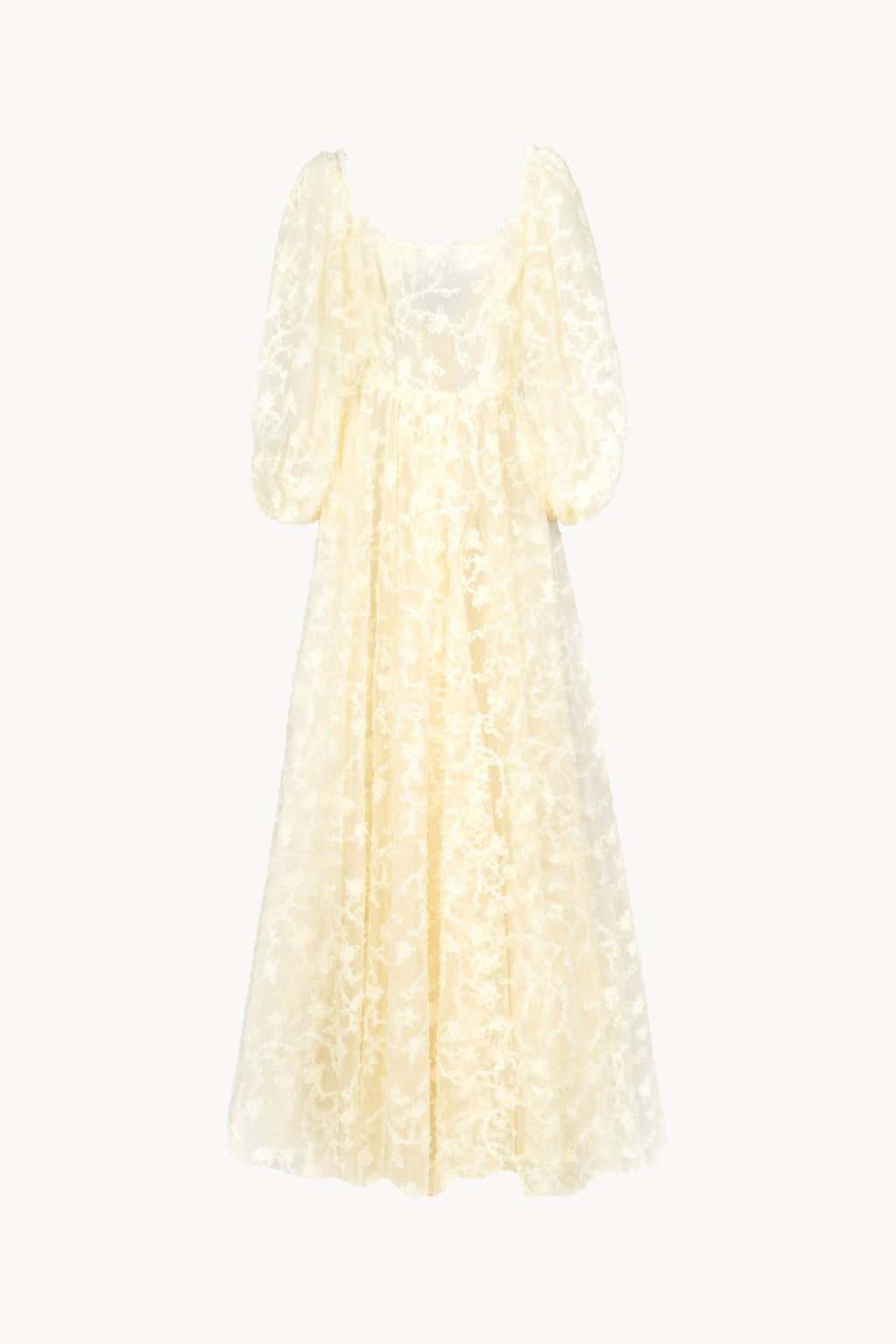 Abito ampio con tulle ricamato