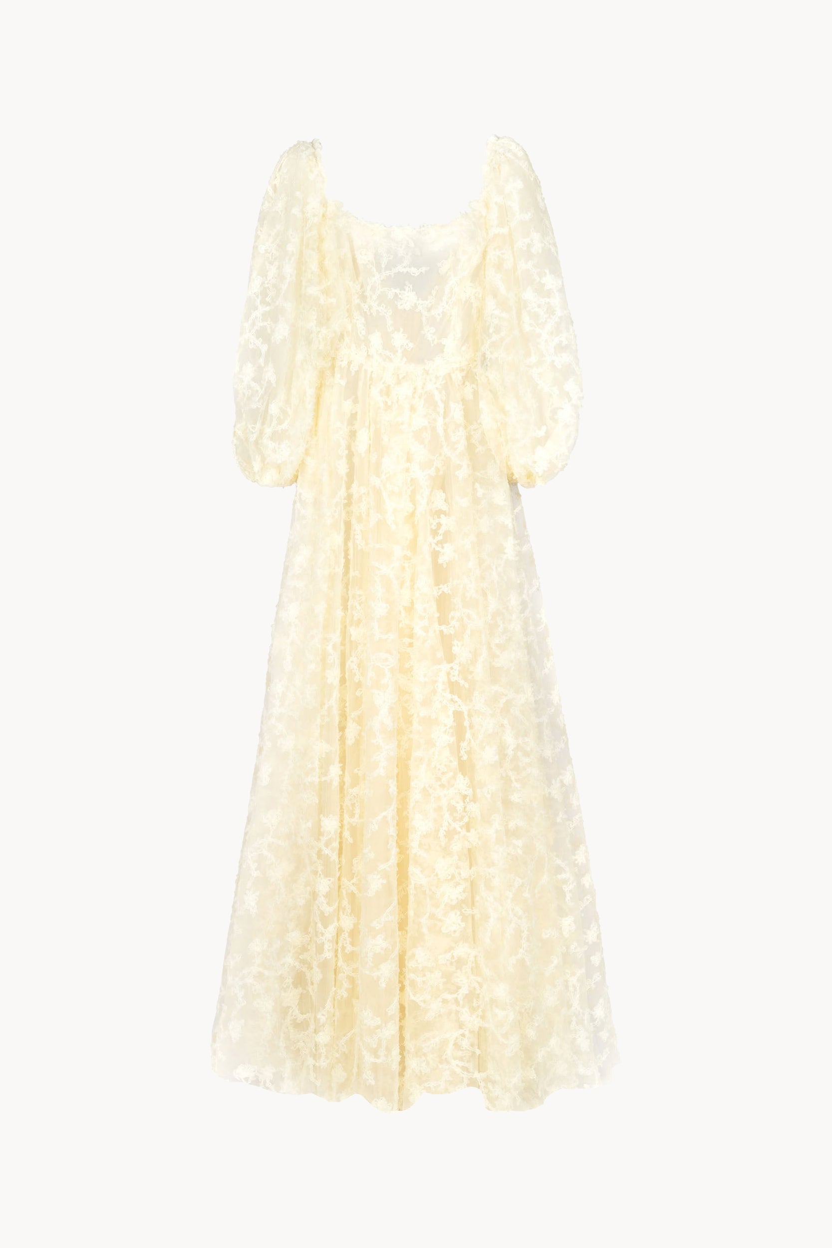 Abito ampio con tulle ricamato