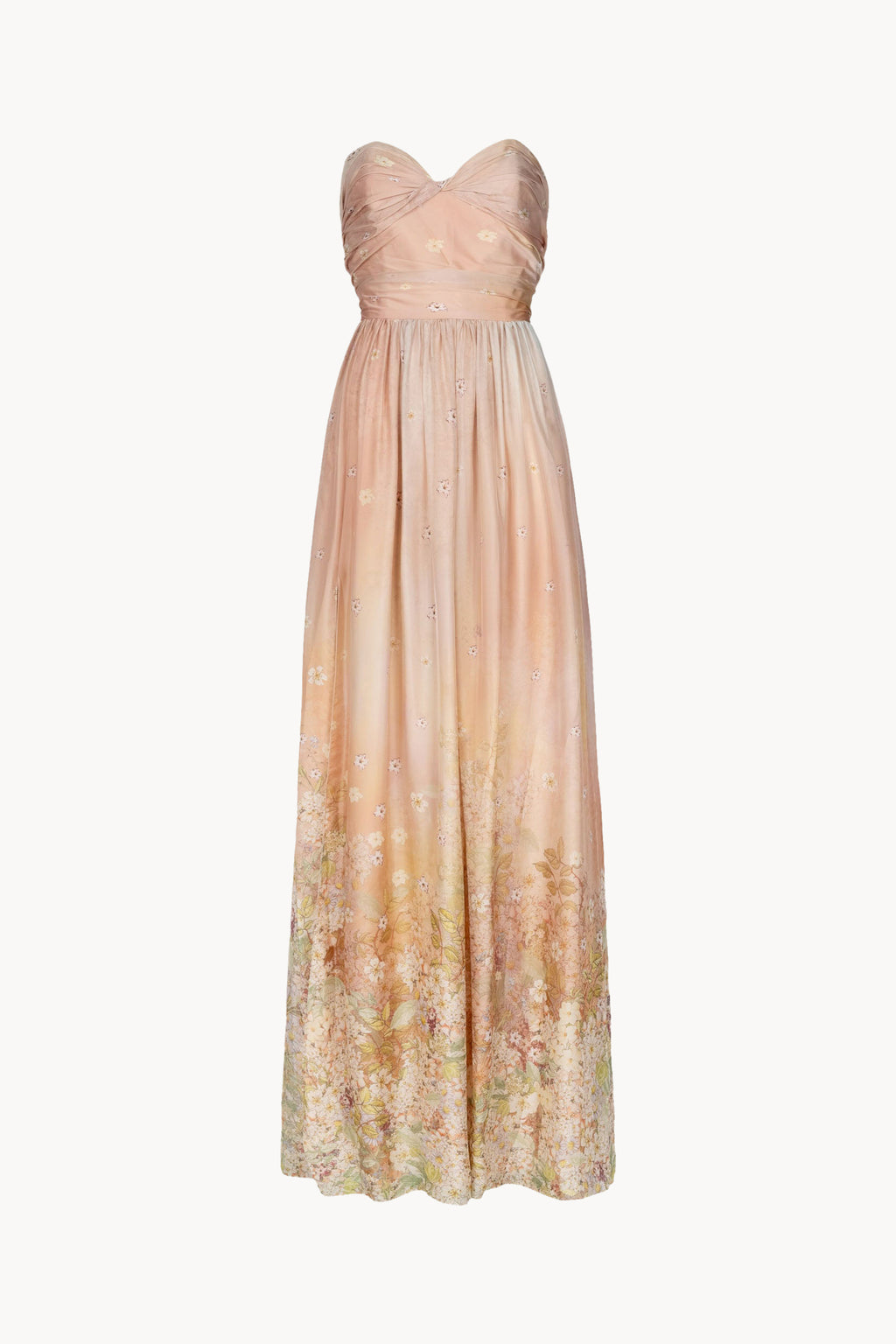 Draped printed dress in smooth chiffon.
