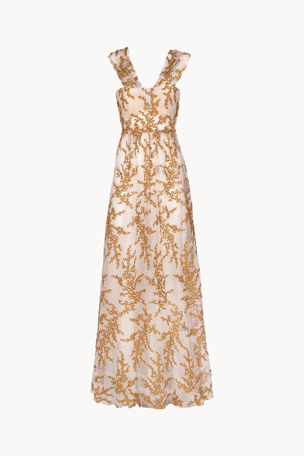 Embroidered tulle evening dress
