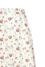 Gonna a balze in cotone con stampa floreale
