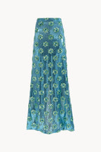Gonna con paillettes a margherina blu