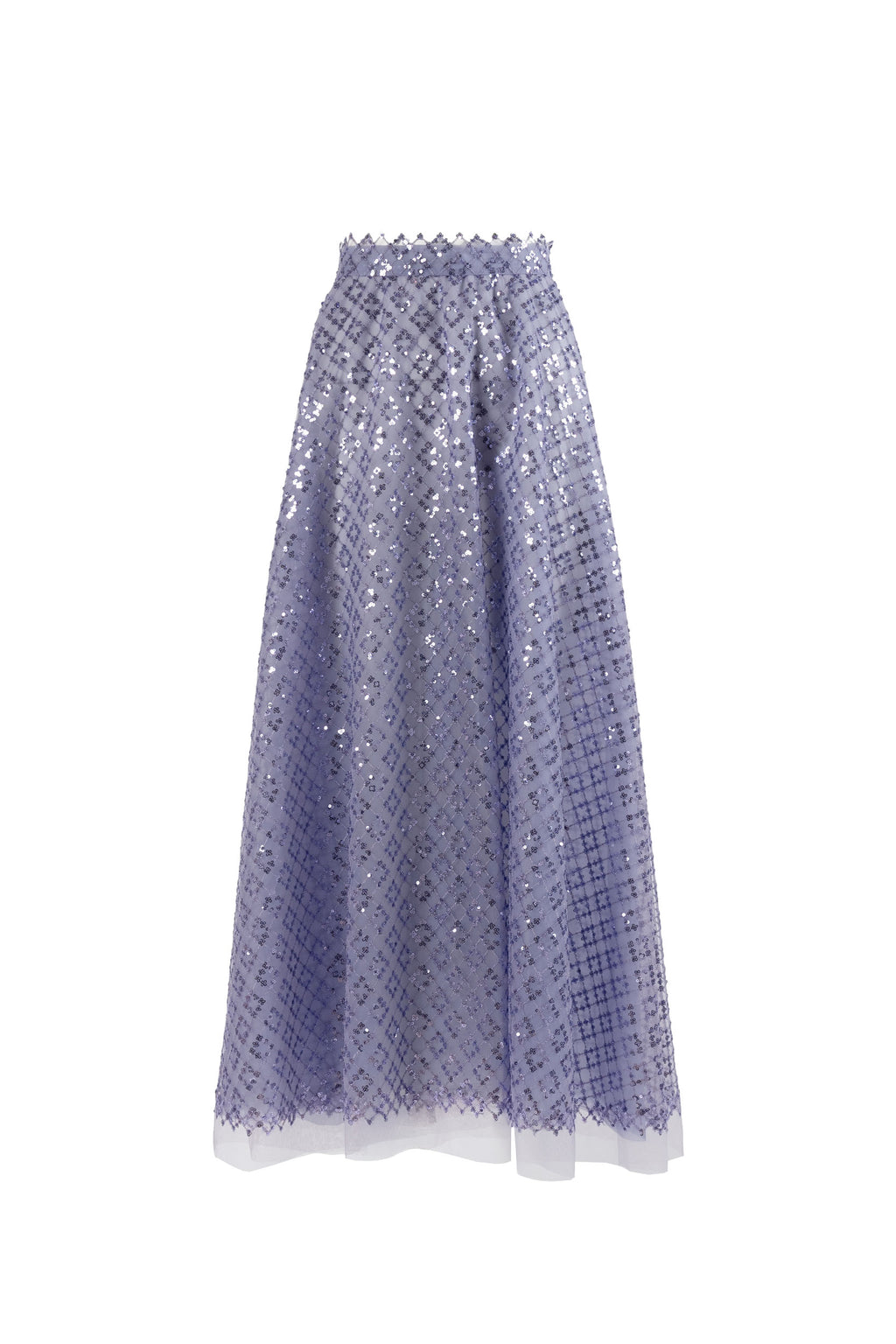 Gonna in tulle ricamato con paillettes