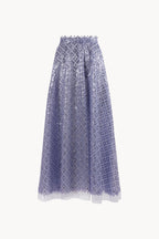Embroidered tulle skirt with sequins