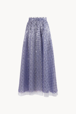 Embroidered tulle skirt with sequins
