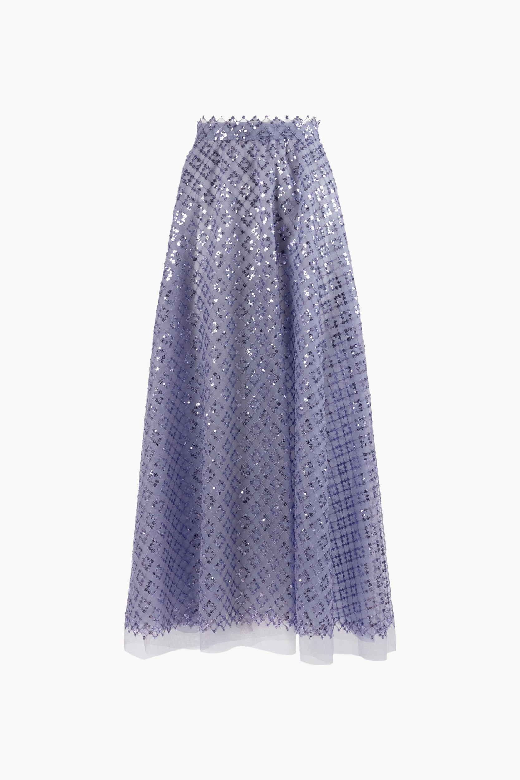 Gonna in tulle ricamato con paillettes