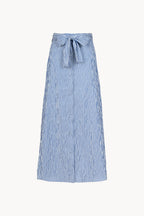 Gonna ampia in cotone elasticizzato a righe blu