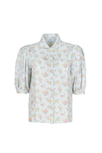 Camicia vichy e floreale con maniche a sbuffo