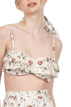 Reggiseno in cotone con stampa floreale