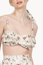 Cotton flower printed bra