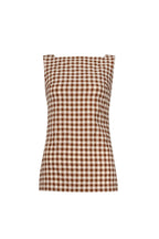 Top lungo in cotone vichy