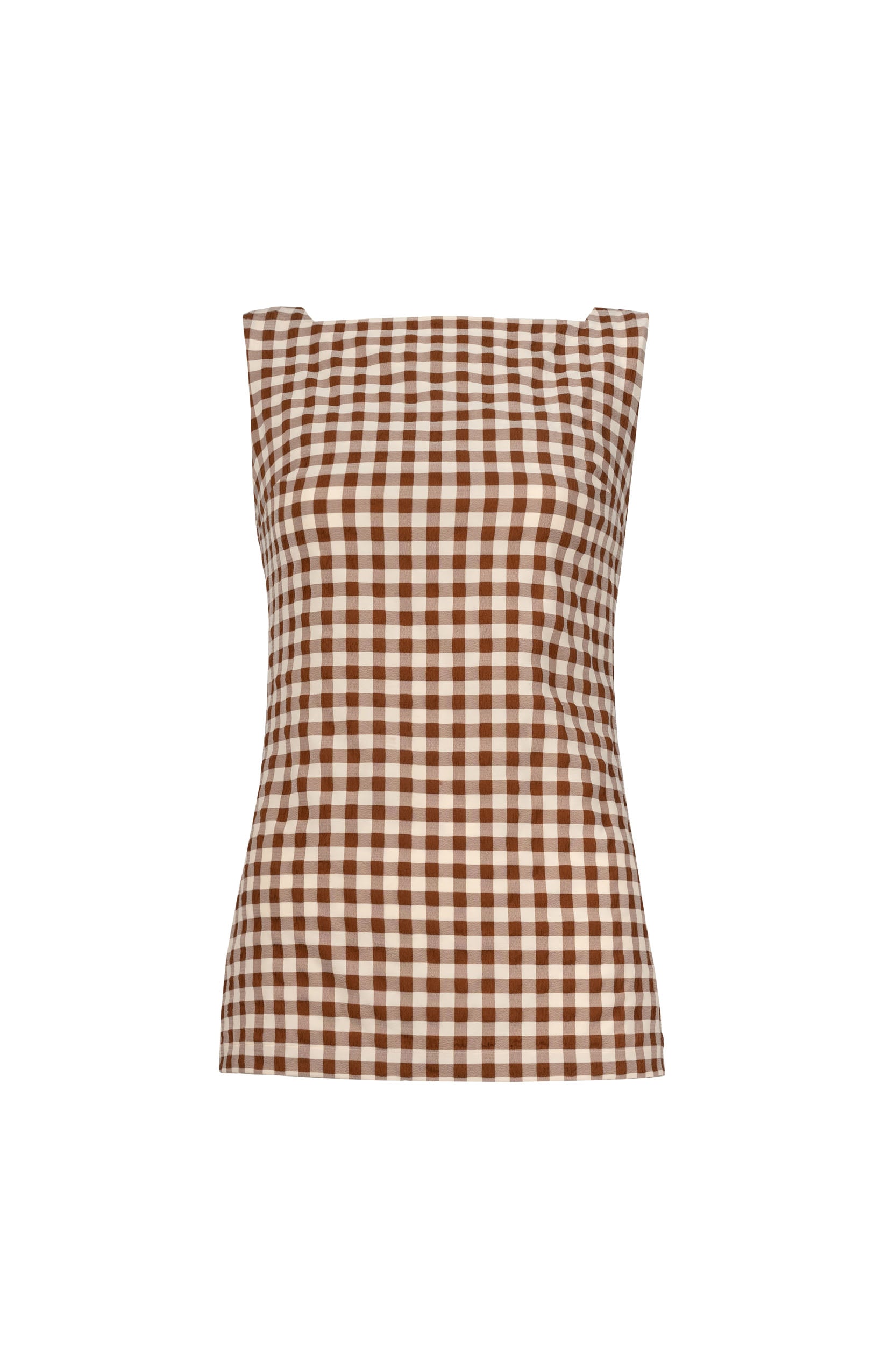 Top lungo in cotone vichy