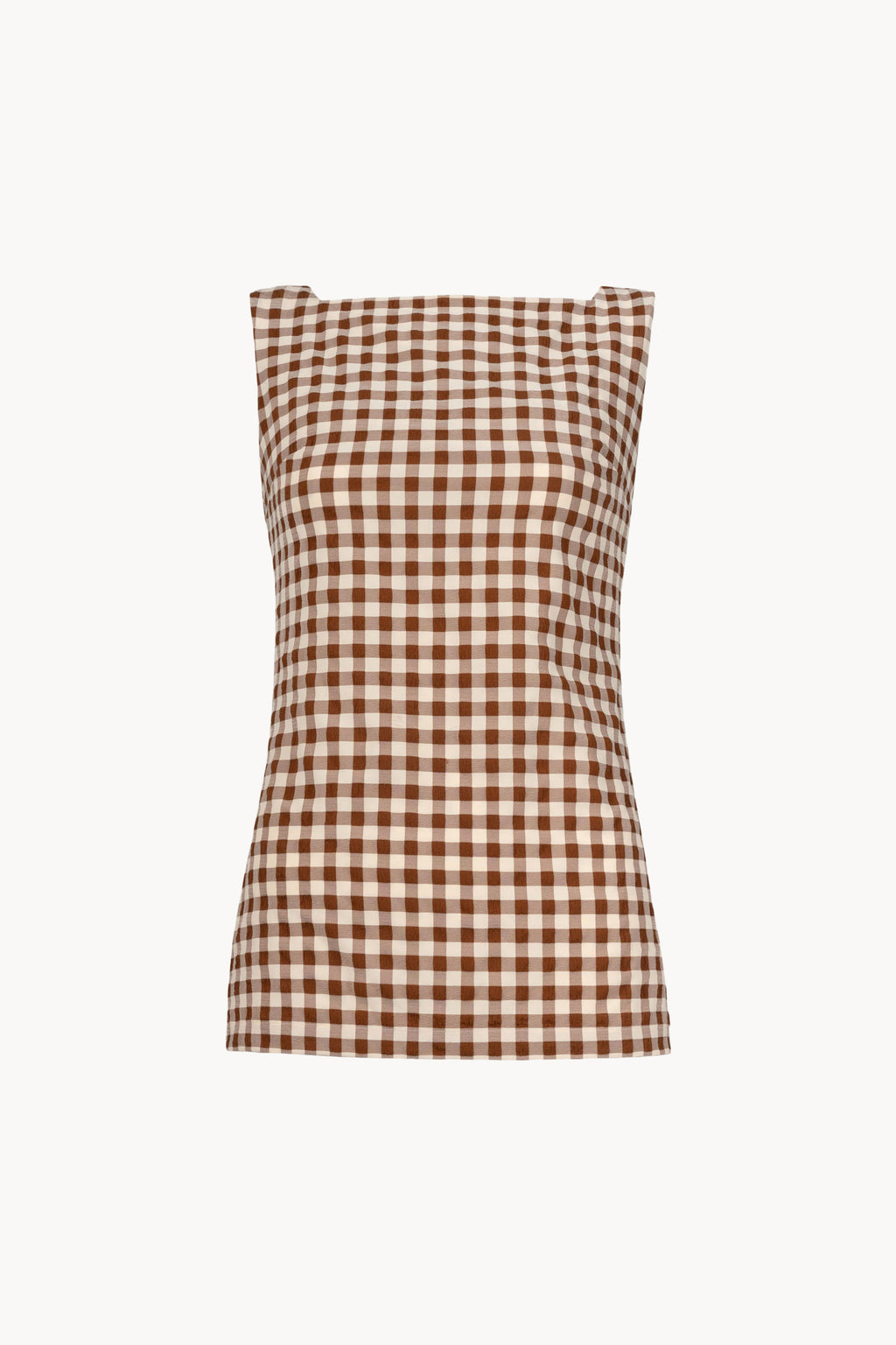 Top lungo in cotone vichy