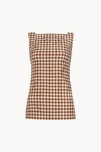 Top lungo in cotone vichy