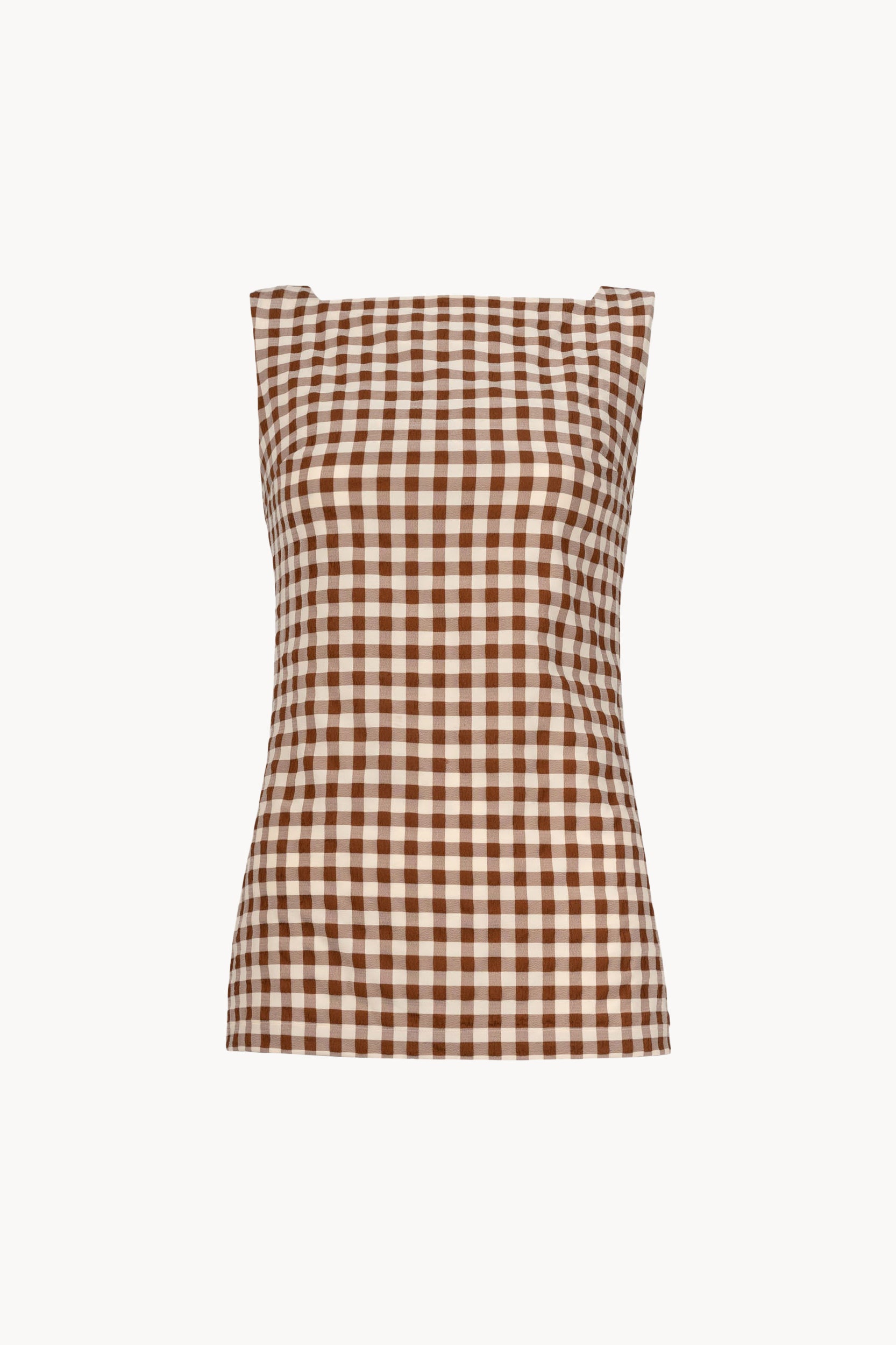 Top lungo in cotone vichy