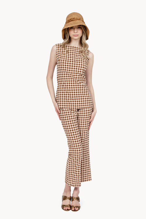 Pantaloni capri vichy