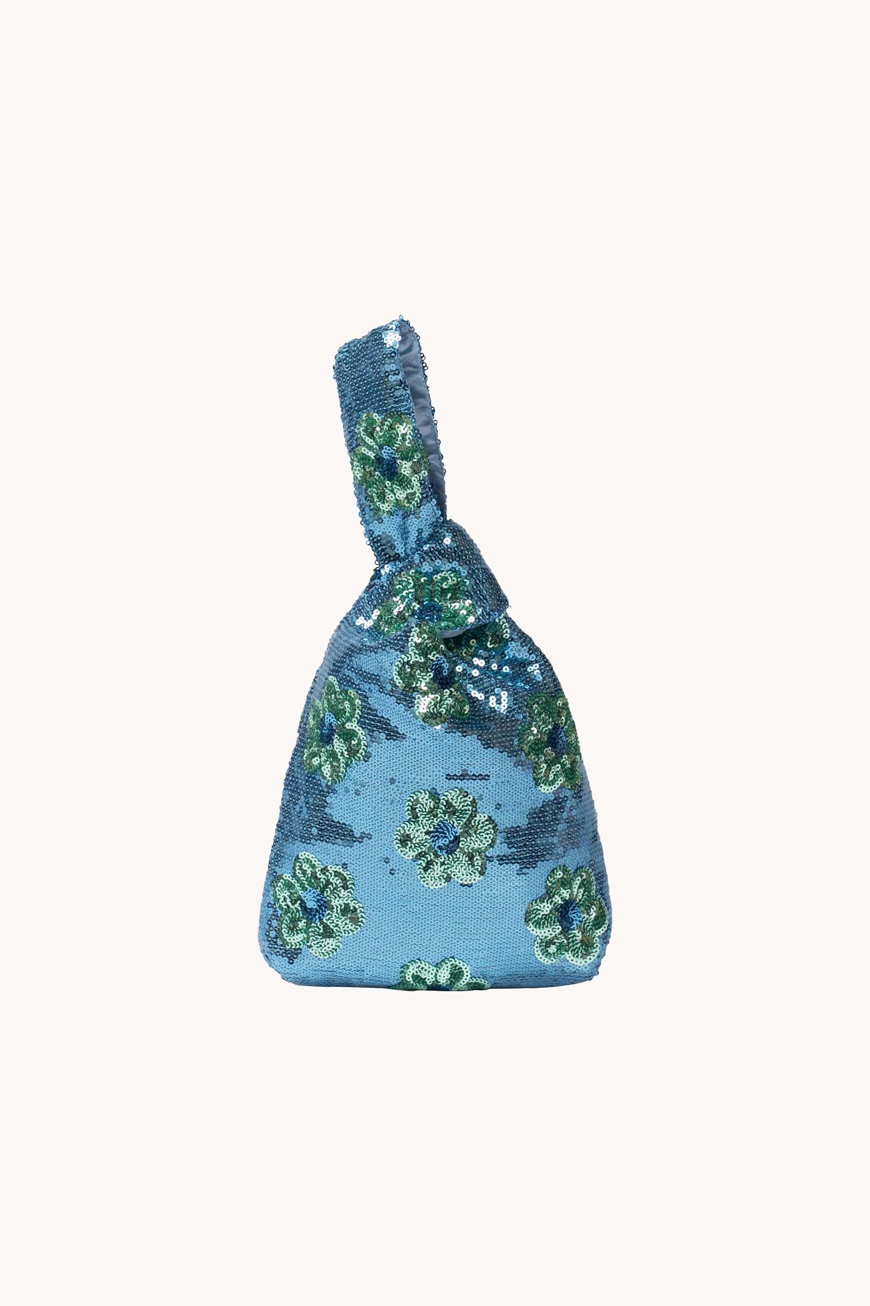 Blue Daisy Sequins Handheld Clutch
