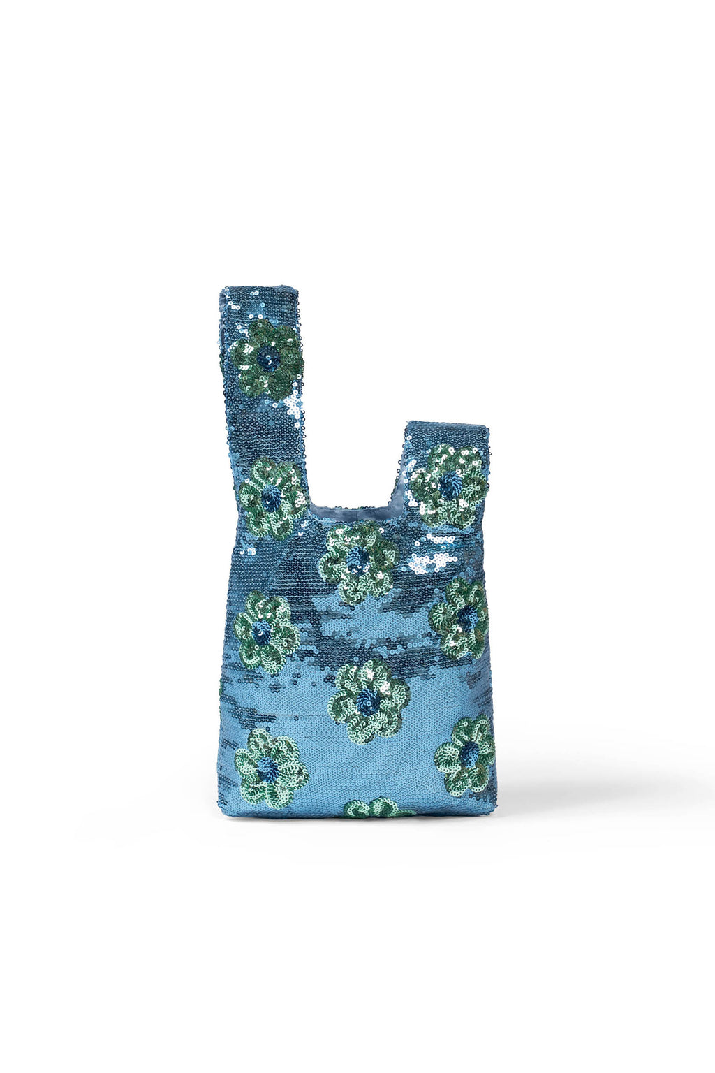 Clutch a Mano con Paillettes Margherita Blu