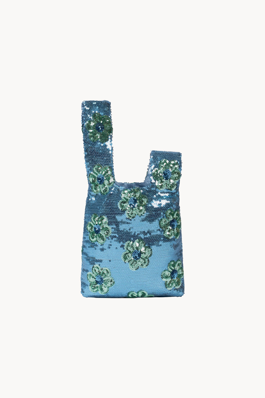 Blue Daisy Sequins Handheld Clutch