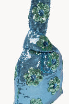 Blue Daisy Sequins Handheld Clutch