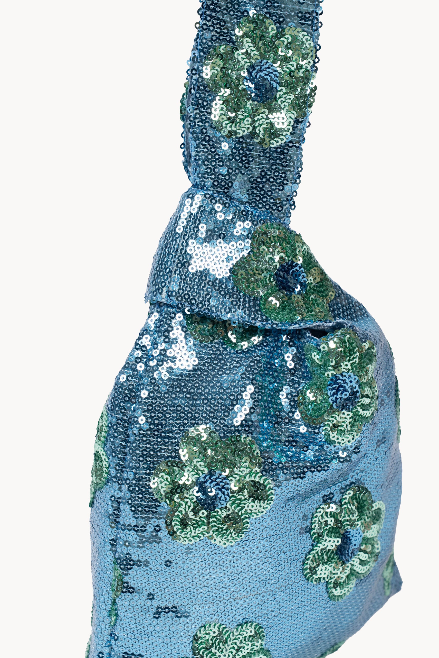 Blue Daisy Sequins Handheld Clutch