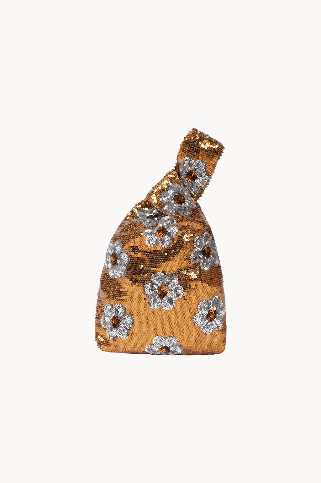 Bronze Daisy Sequins Handheld Clutch