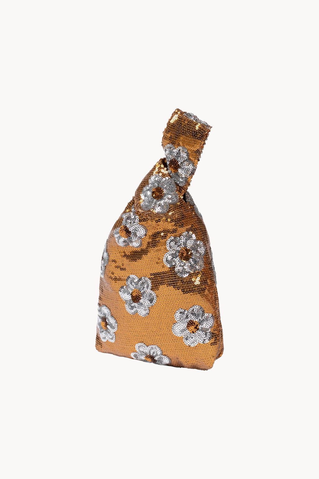 Bronze Daisy Sequins Handheld Clutch