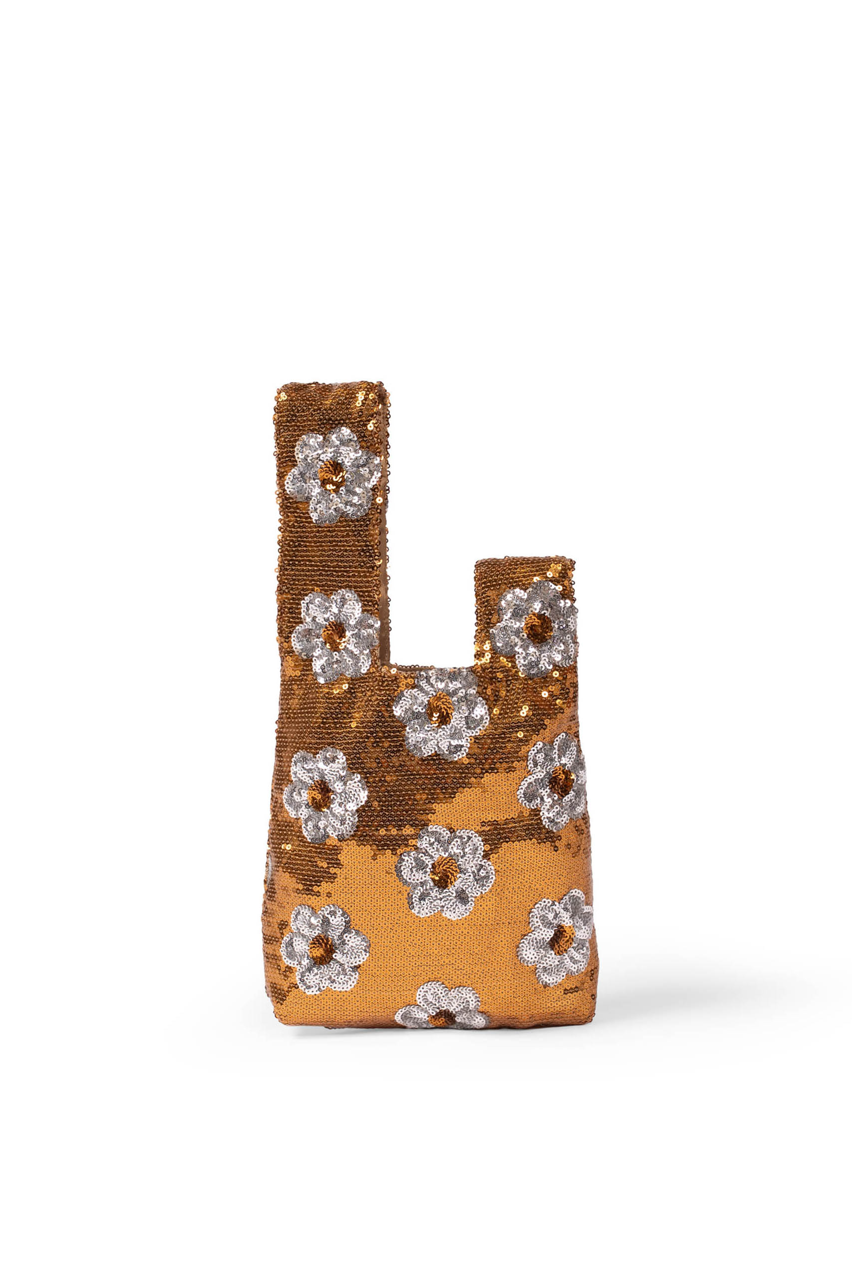 Clutch a Mano con Paillettes Margherita Bronzo