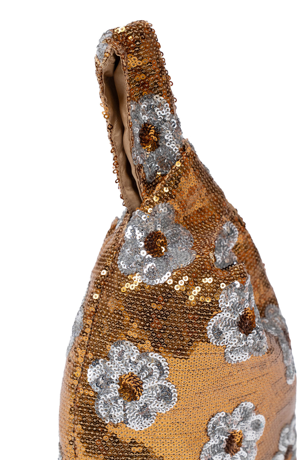Clutch a Mano con Paillettes Margherita Bronzo