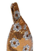 Clutch a Mano con Paillettes Margherita Bronzo