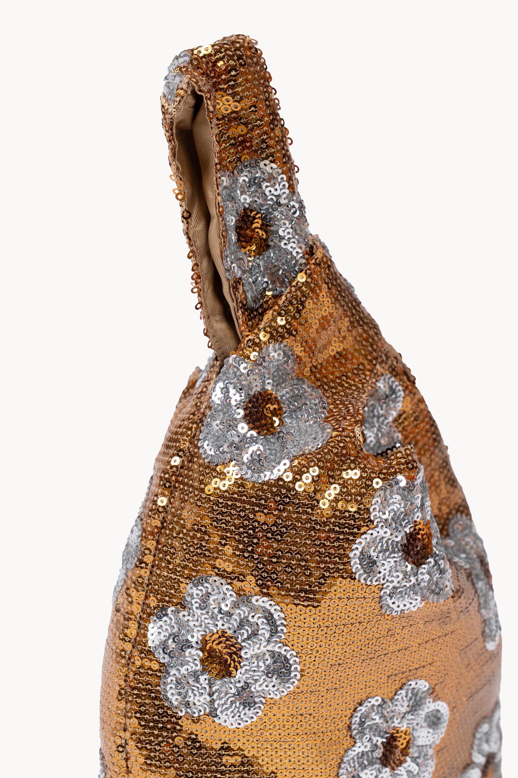 Bronze Daisy Sequins Handheld Clutch