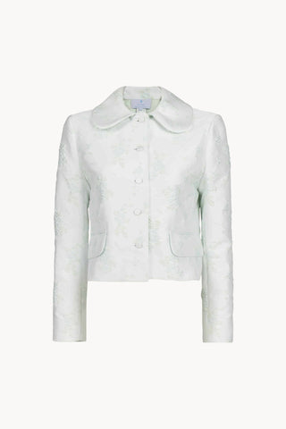 Floral Jacquard Peter Pan-Collar Jacket