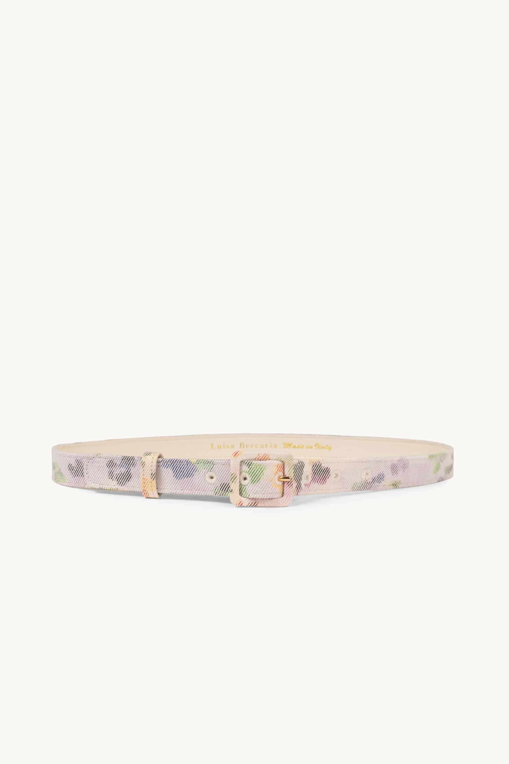 Chiné Floral Leather Belt