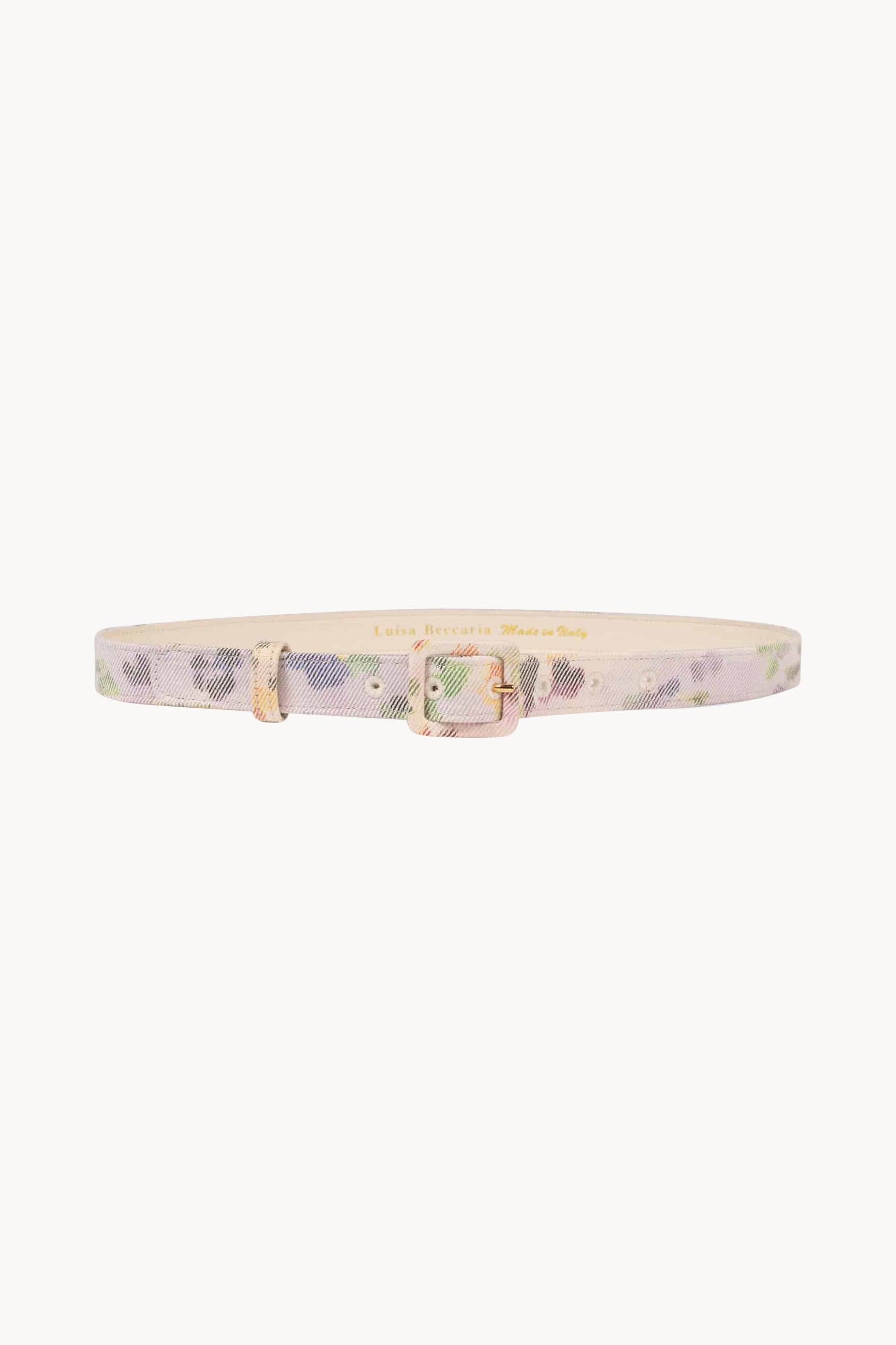 Chiné Floral Leather Belt