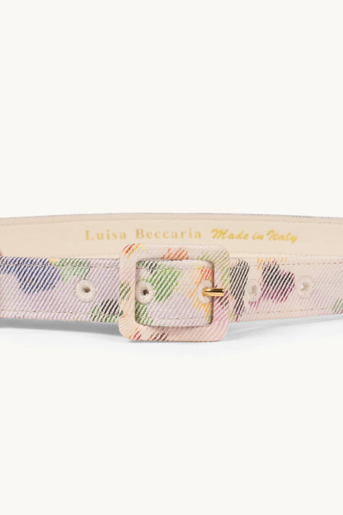 Chiné Floral Leather Belt