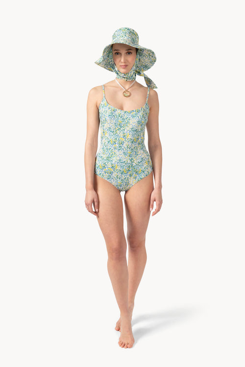 Costume intero stampato verde corallo