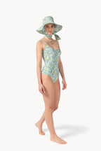Costume intero stampato verde corallo