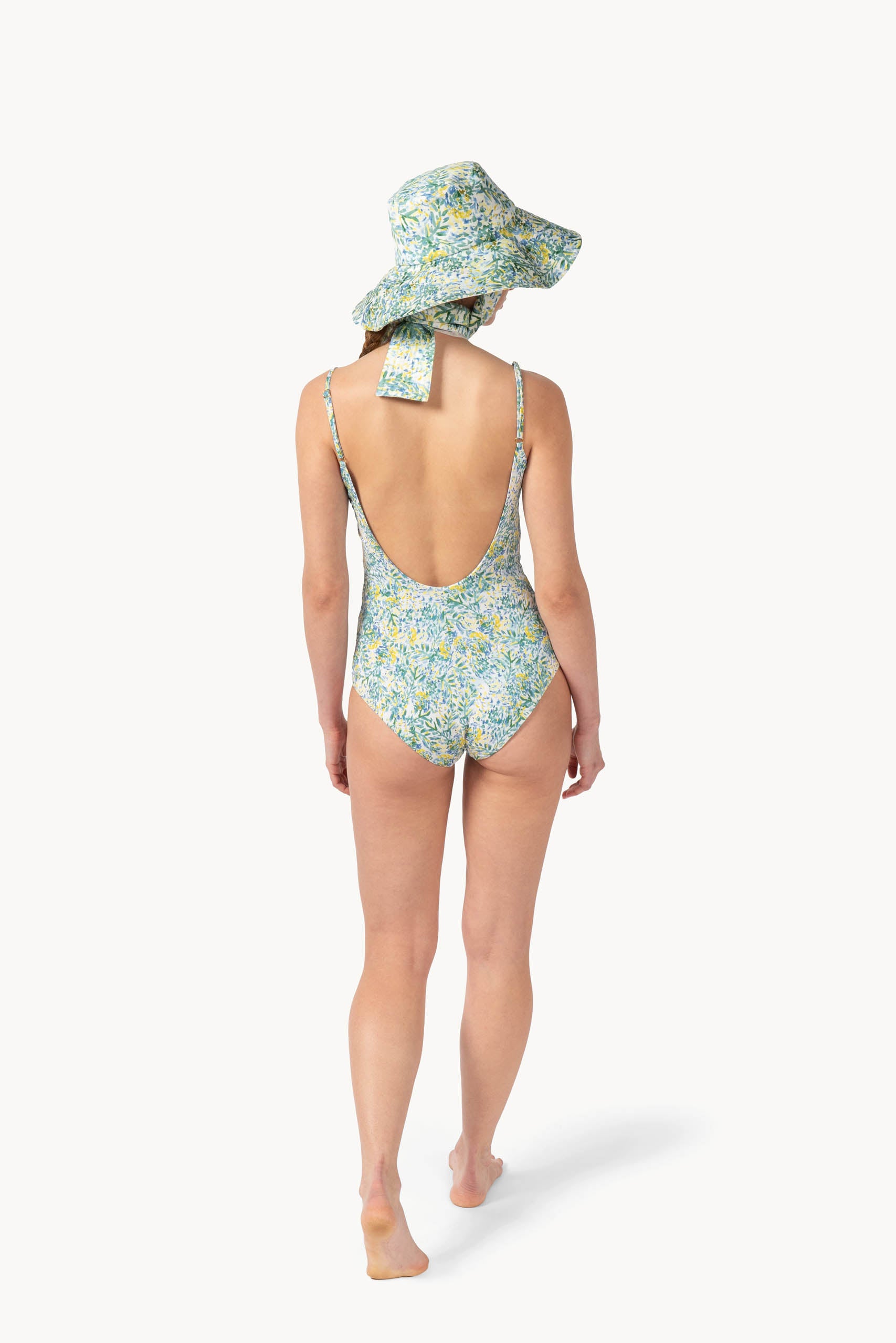 Costume intero stampato verde corallo