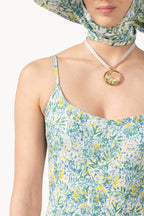 Costume intero stampato verde corallo