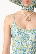 Coral Green Printed One-Piece Swimsuit