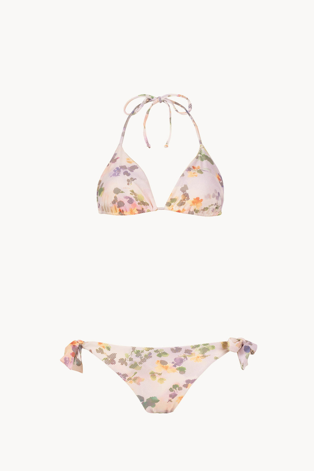 Set bikini a triangolo floreale chiné
