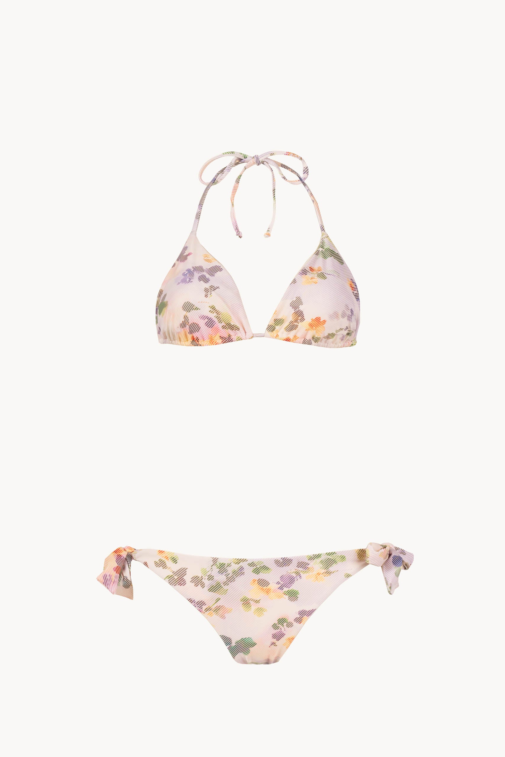 Set bikini a triangolo floreale chiné
