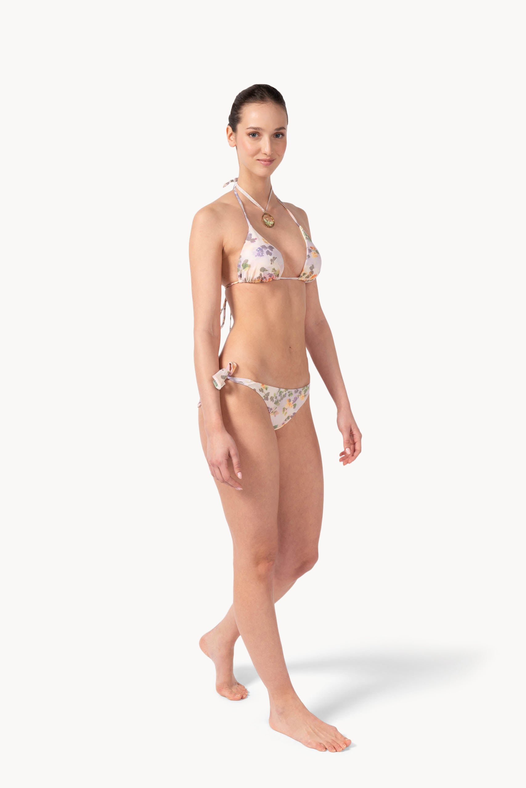 Chiné Floral Triangle Bikini Set
