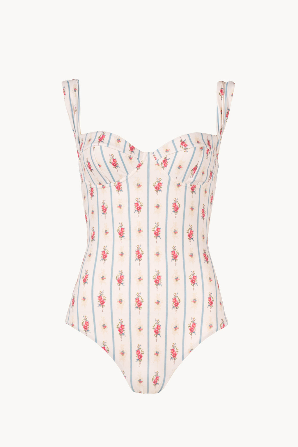 Costume intero con fantasia floreale e a righe