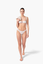 Set bikini due pezzi con fantasia floreale e a righe