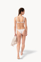 Set bikini due pezzi con fantasia floreale e a righe