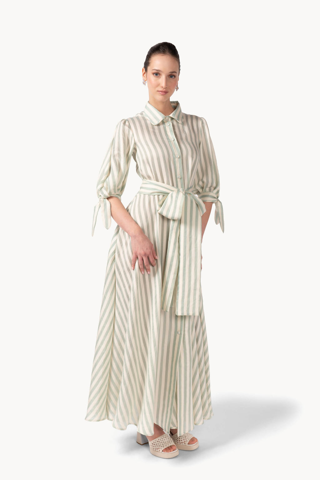 Camicia a righe jacquard