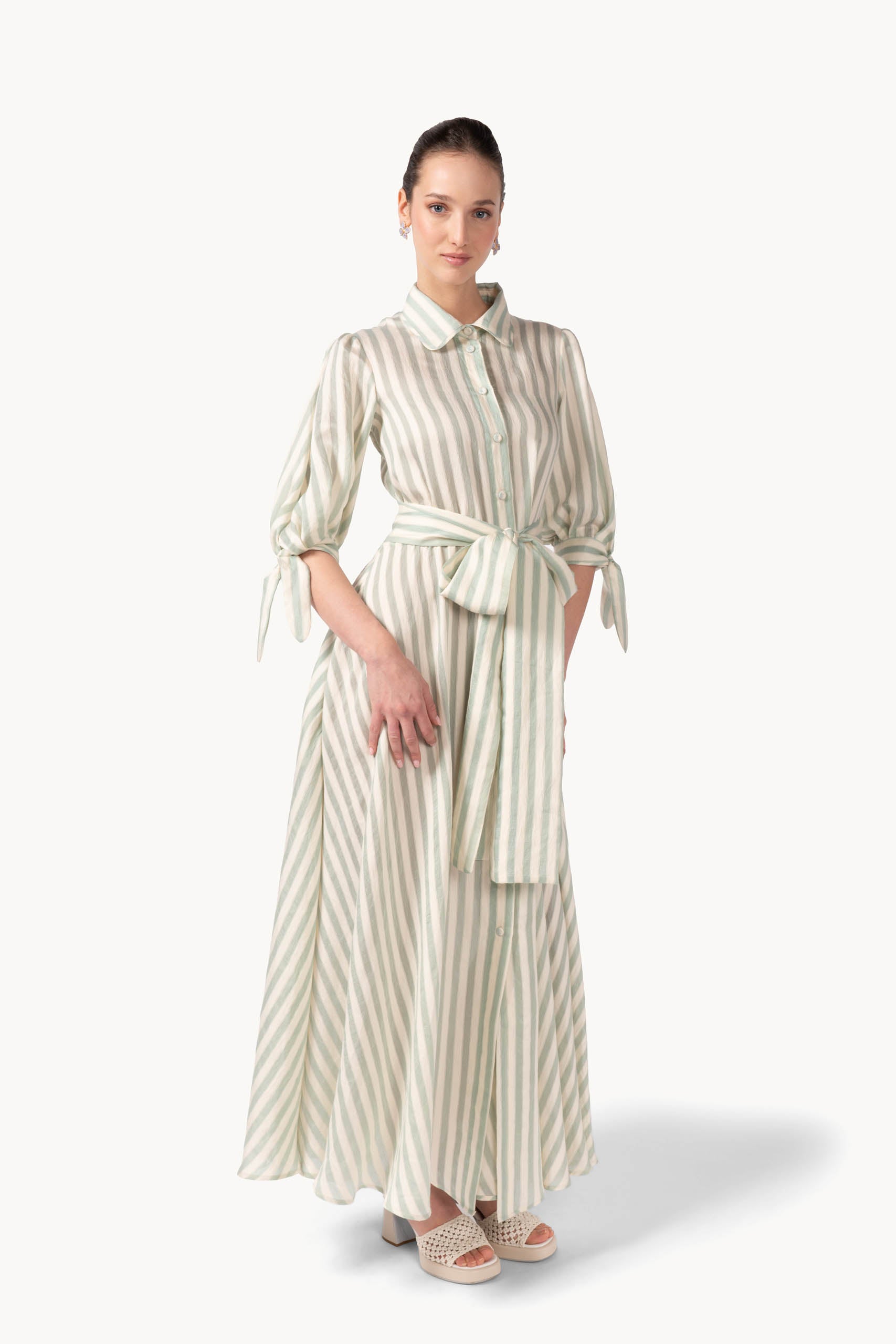 Camicia a righe jacquard