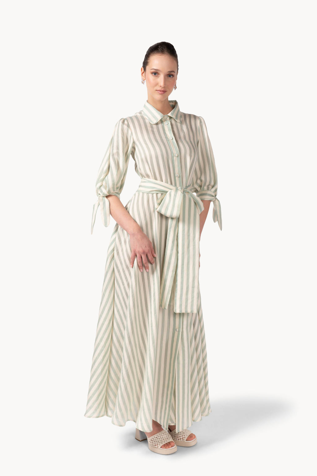 Camicia a righe jacquard