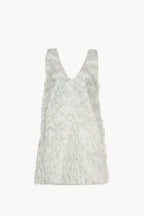 Abito in organza lurex con frange